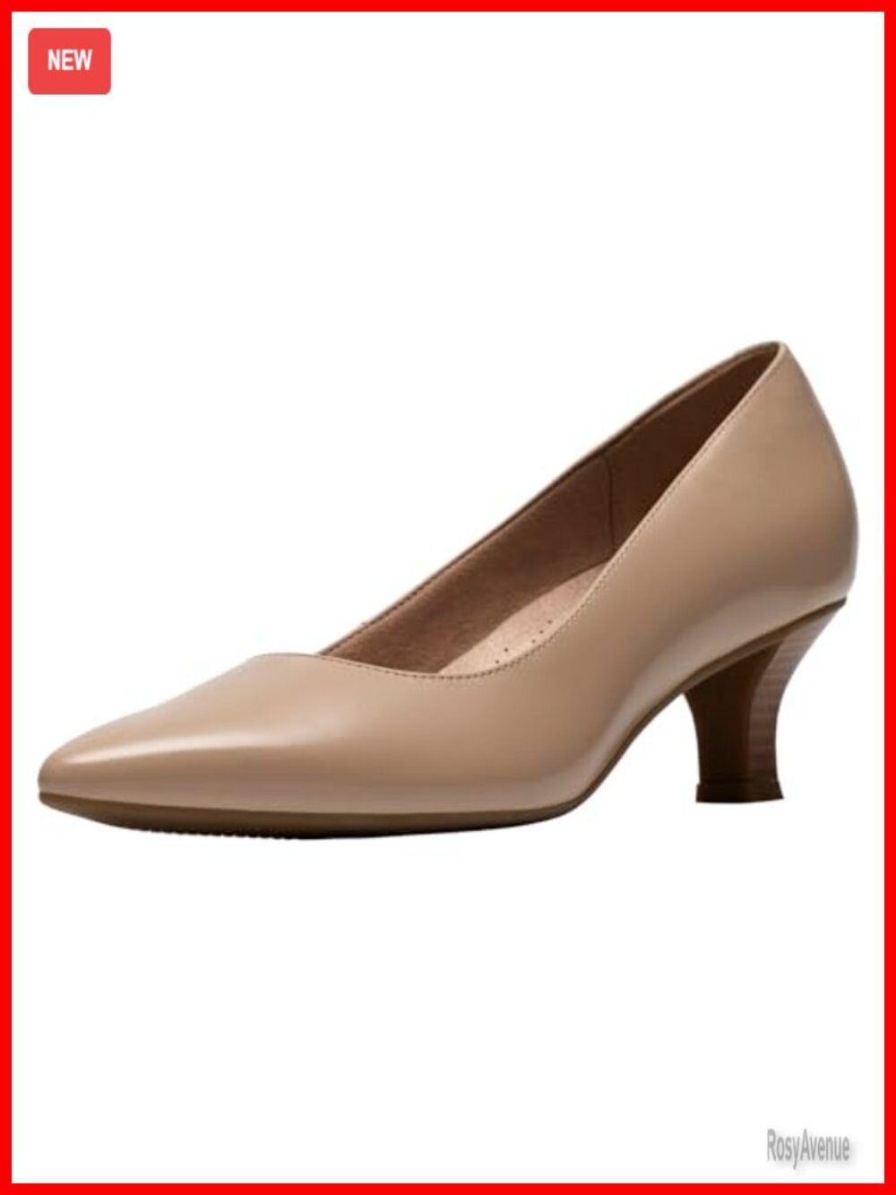 Leather Kitten Heel Almond Toe Slip-On Pumps Business Casual